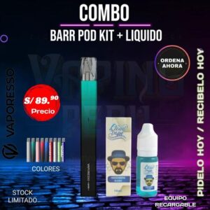 Vaporesso Barr Pod Kit + Liquido